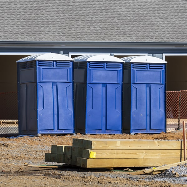 how often are the portable restrooms cleaned and serviced during a rental period in Newton IL